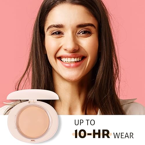 Miniatura 7 de UCANBE Polvo facial prensado 2 en 1 y maquillaje de base, polvo de ajuste impecable con control de aceite mate, maquillaje coreano, polvo de acabado