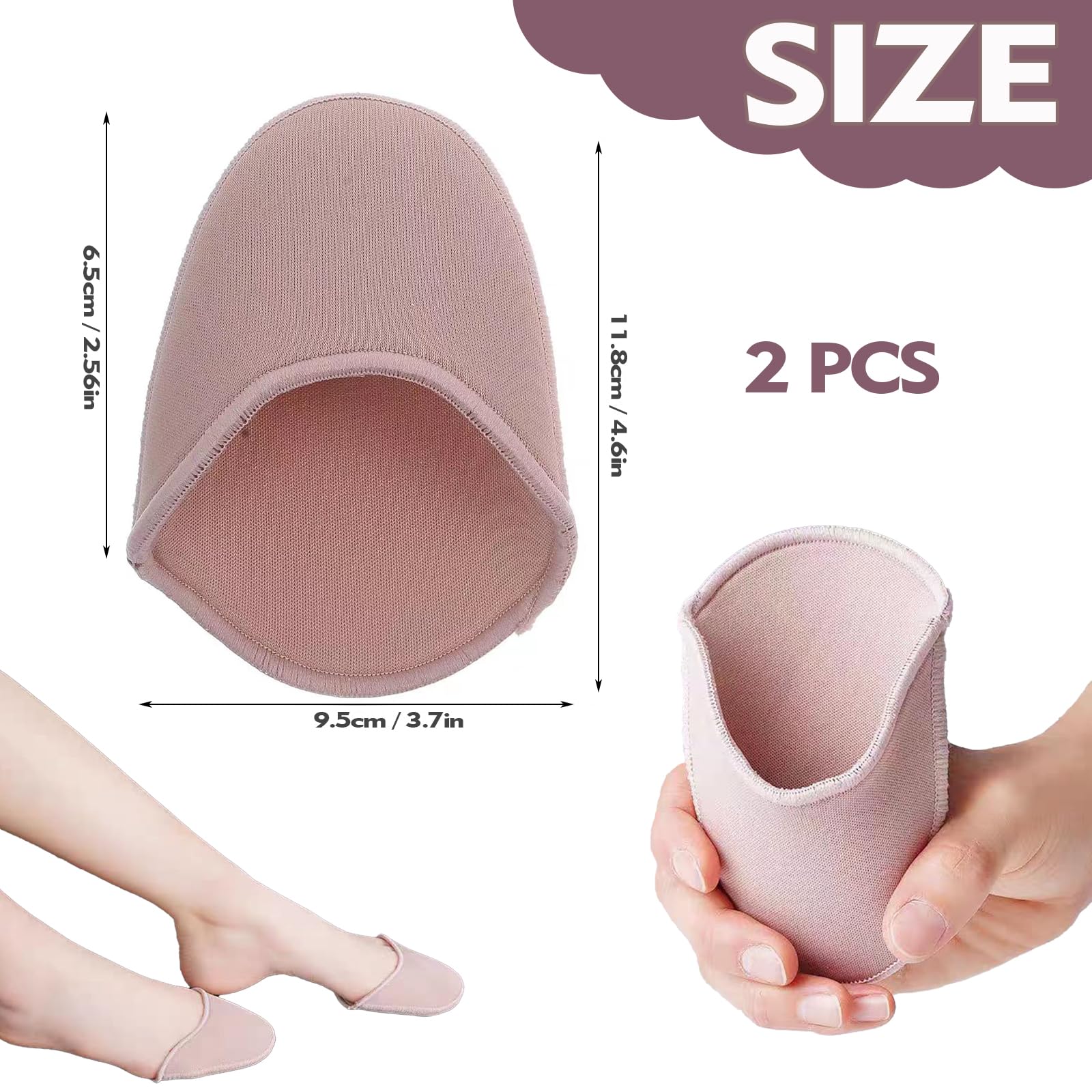 LAQWYNKB protector dedos pie, Puntera para Zapatos de Punta Protectores de Puntas para Ballet Plantillas Antideslizantes Protector Dedos Pies para Mujeres y Niñas, Rosa Claro