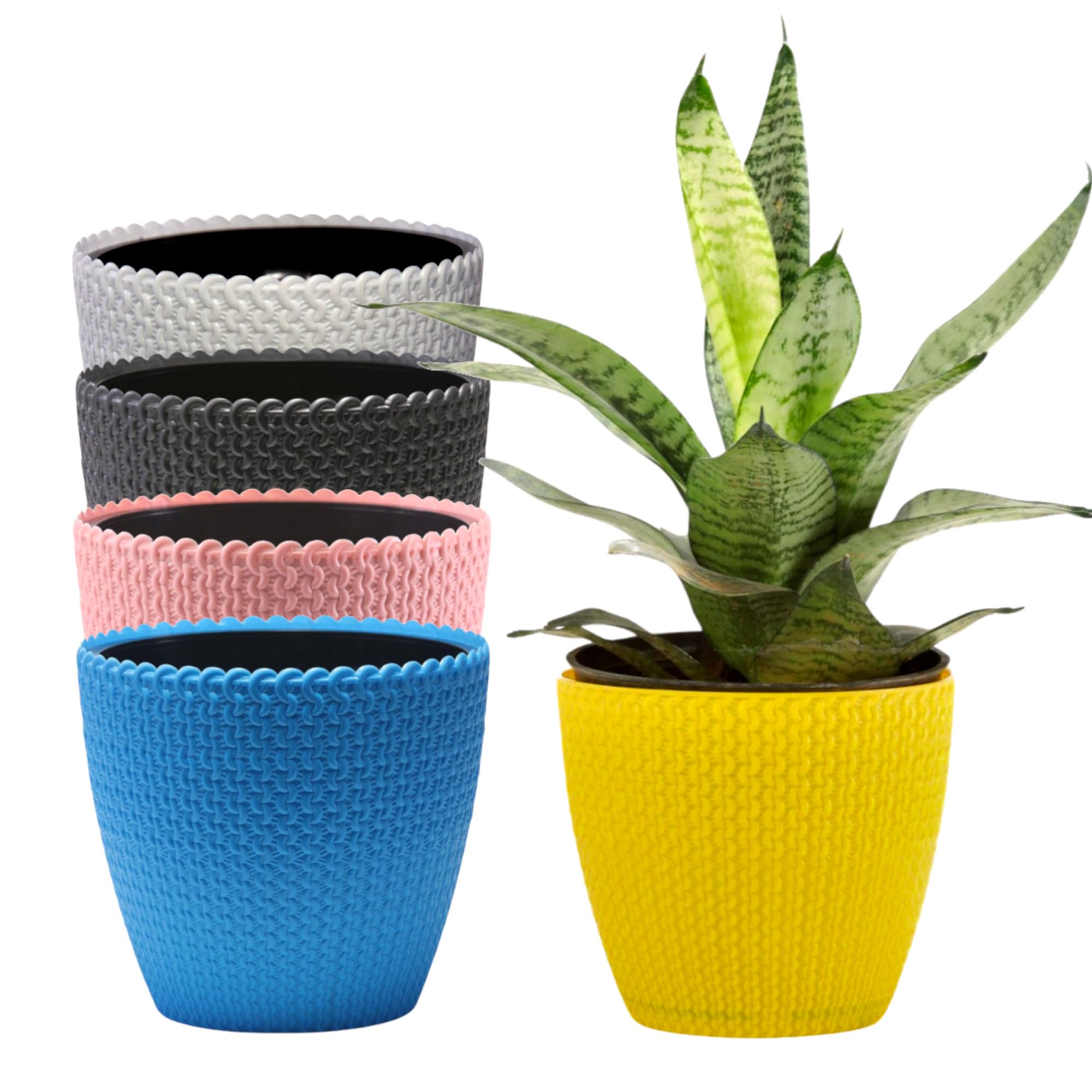 DOAP Decorative Planter Set - Self Watering Pots -6