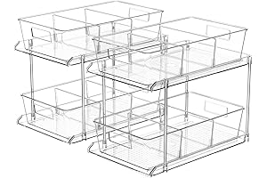 Multipurpose 2 Tier Pull-out Home Organizer for Closets, Bathrooms, and Kitchens