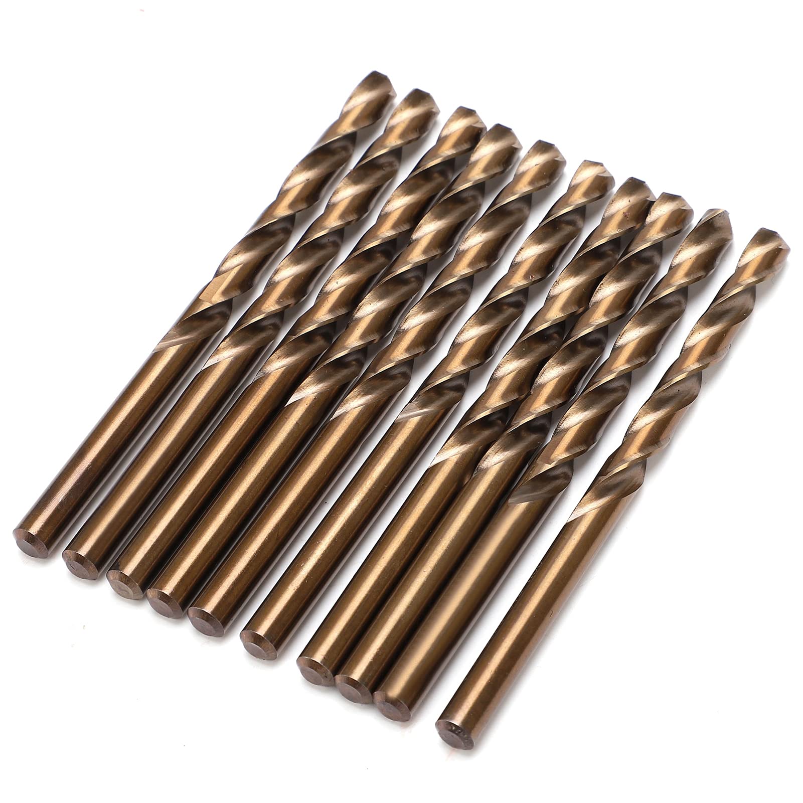 SIXRUN Set di Punte Elicoidali HSS 10 Punte a Codolo Cilindrico da 7 Mm a 9,5 Mm Placcate Ti per Trapani a Mano e da Banco Foratura in Acciaio Inossidabile Rame Ferro Alluminio (8,0)