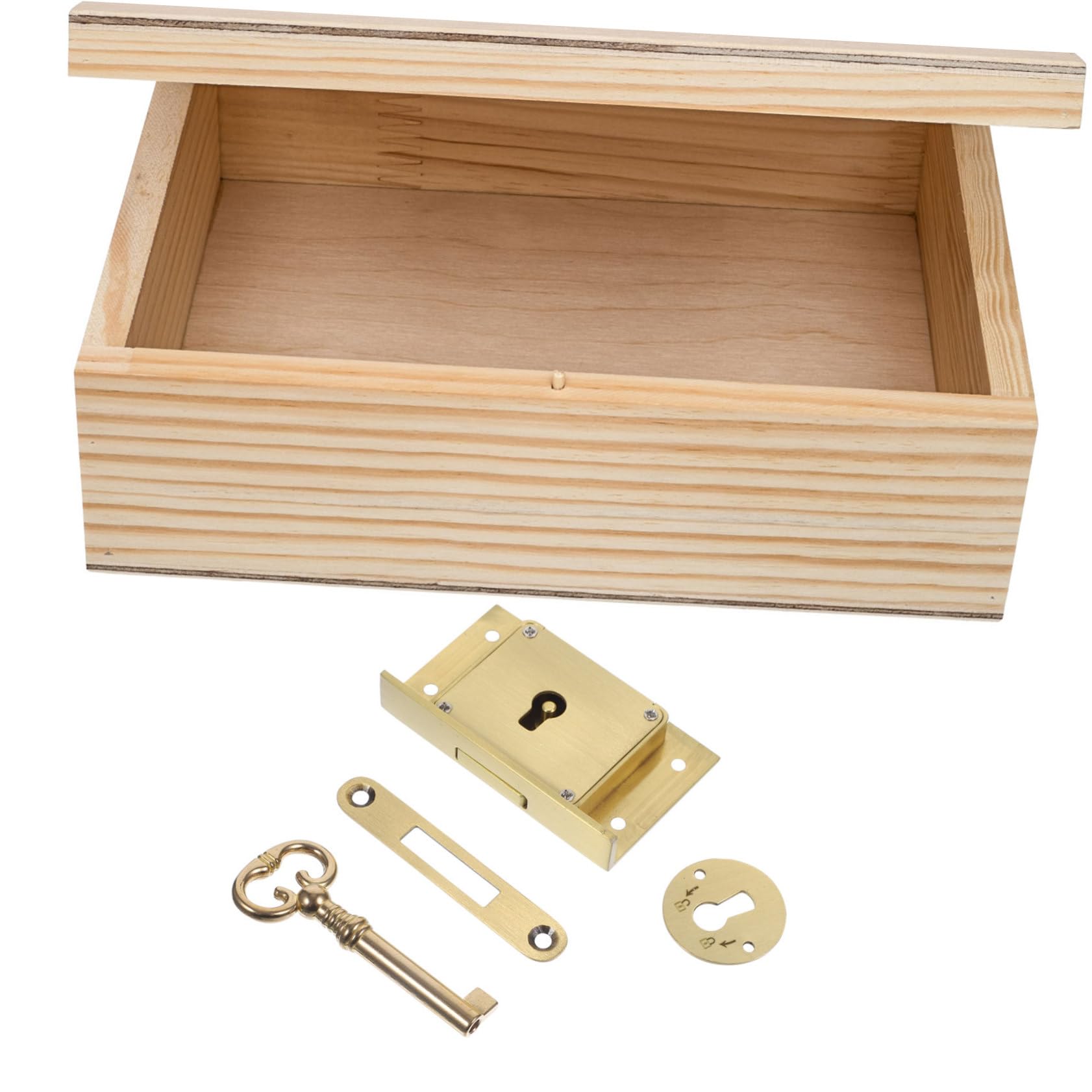 Serratura per Cassetto in Ottone Stile Vintage, Set 1 | Cassetti e Scatole in Legno, Finitura Oro, Chiusura Precisa e Sicura per Scrivania e Archivi
