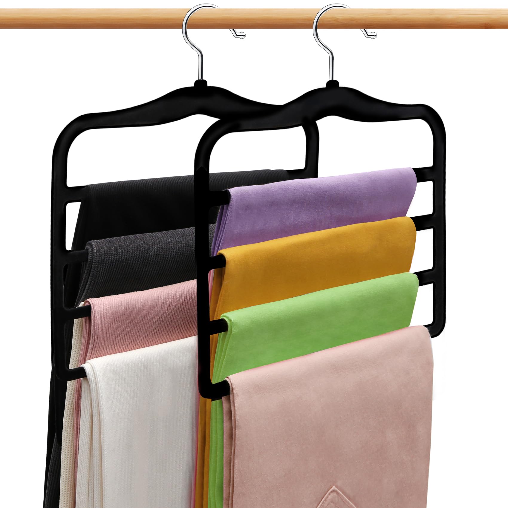 Schrank-Organizer und Aufbewahrung, 2 Stück, Hosenbügel, platzsparendes Schrank-Organizer-System, Al-Legierung, Schrank-Organisation und Aufbewahrung, für Jeans, Hosen, Schals, Kleiderbügel für