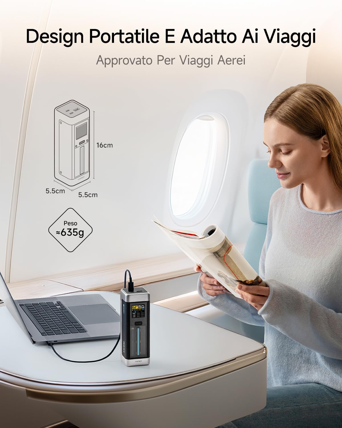 CUKTECH 20 Power Bank, 25000mAh Caricatore Portatile Batteria con 3 porte, Laptop Caricabatterie USB C PD3.1 140W, TFT Digitale Display, Ricarica Rapida per PC portatile,MacBookPro, GalaxyS23