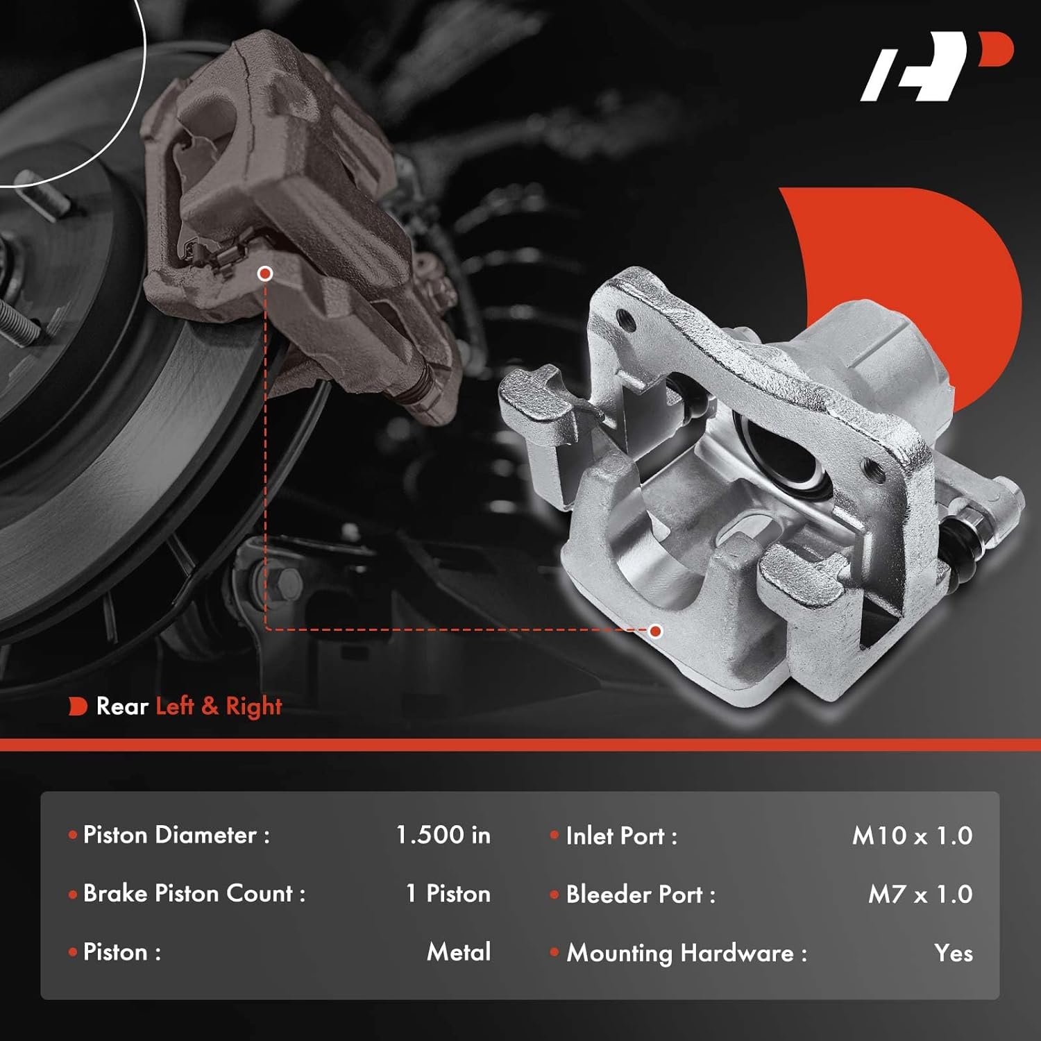 A-Premium Disc Brake Caliper Assembly with Bracket Compatible with Select Toyota and Lexus Models - Camry 2007-2011, Avalon 2008-2011, ES350 2007-2012 - Rear Driver and Passenger Side, 2-PC Set