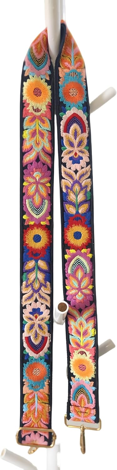 Crochet Flower Purse Strap,Knit Wide Replacement Crossbody for Shoulder Strap Bag Adjustable 2inch Guitar Strap - Image 8