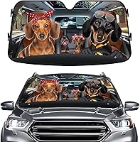 Vista 12 de GENANY Parasol Divertido para Parabrisas de Pareja de Perros Golden Retriever Lindos para Coche SUV Camión (55x30 Pulgadas), Parasol