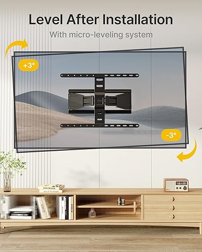 Miniatura 7 de monTEK Soporte de pared ultra delgado de 0.77 pulgadas para televisores de 43 a 90 pulgadas, soporte de pared giratorio, inclinación, nivelación y