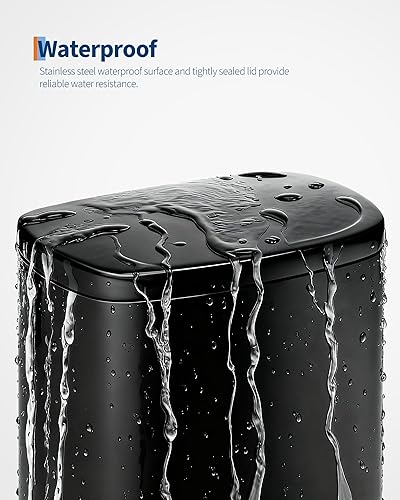 Miniatura 7 de Garvee Juego combinado de botes de basura de metal de 13 galones (50 L) y 2.6 galones (10 litros), bote de basura inoxidable con tapa, cubo de