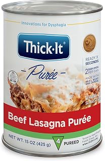 Thick-It Pureed Beef Lasagna IDDSI Compliant, Real Beef & Cheese Puree for Dysphagia, 15oz Cans (12 Pack)
