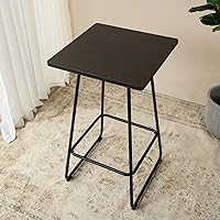 Vista 11 de glitzhome Mesa cuadrada rústica de madera de metal para bar, bar, comedor, marco resistente, mesas de pub de 41.25 pulgadas de altura