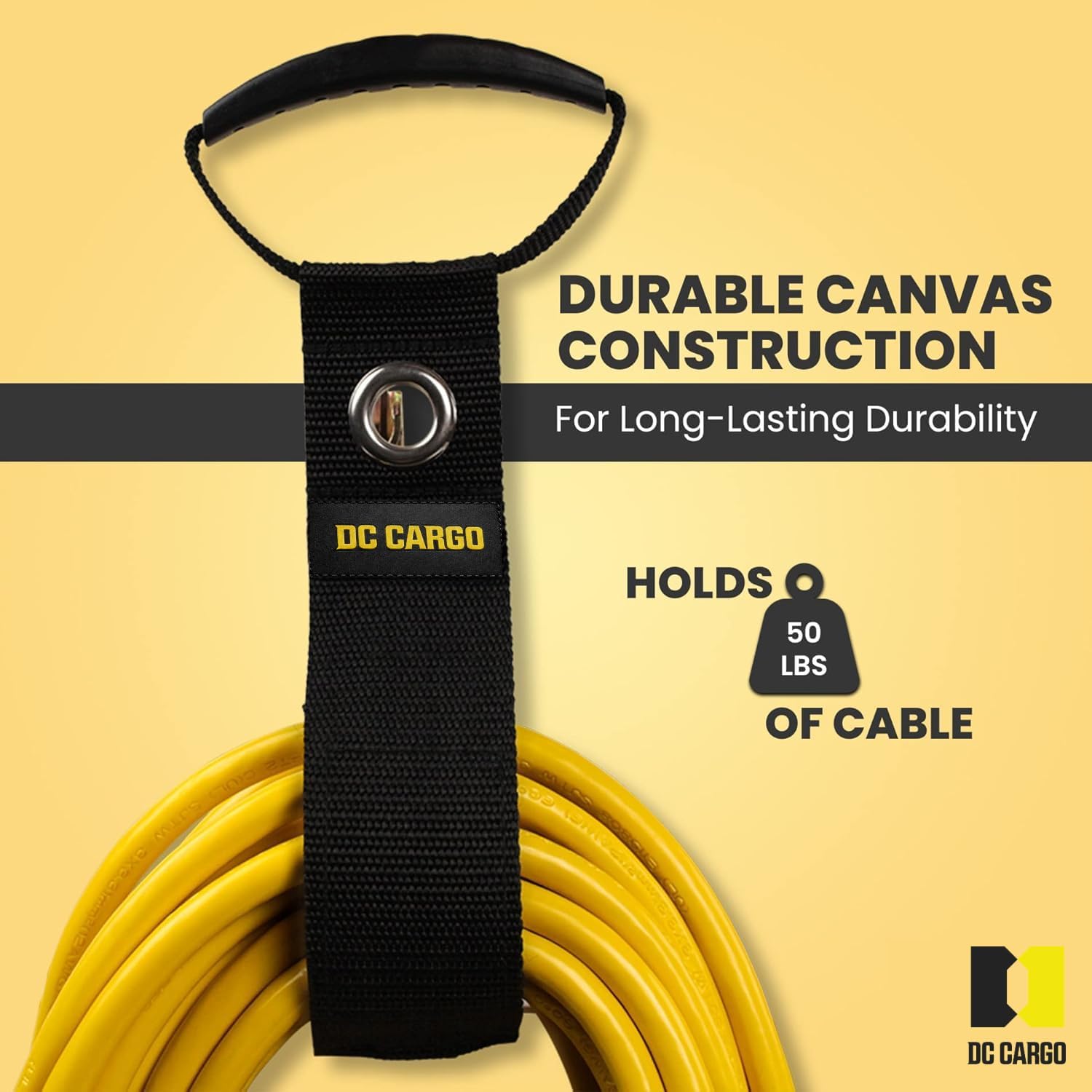 DC Cargo Mall Extension Cord Organizer E-Track Accessories for (Pack of 4) – Keep Cords, Cables, Hoses, Etrack Accessories Organized On E-Track - 17” Hook & Loop Closure Keeps Cables Secure