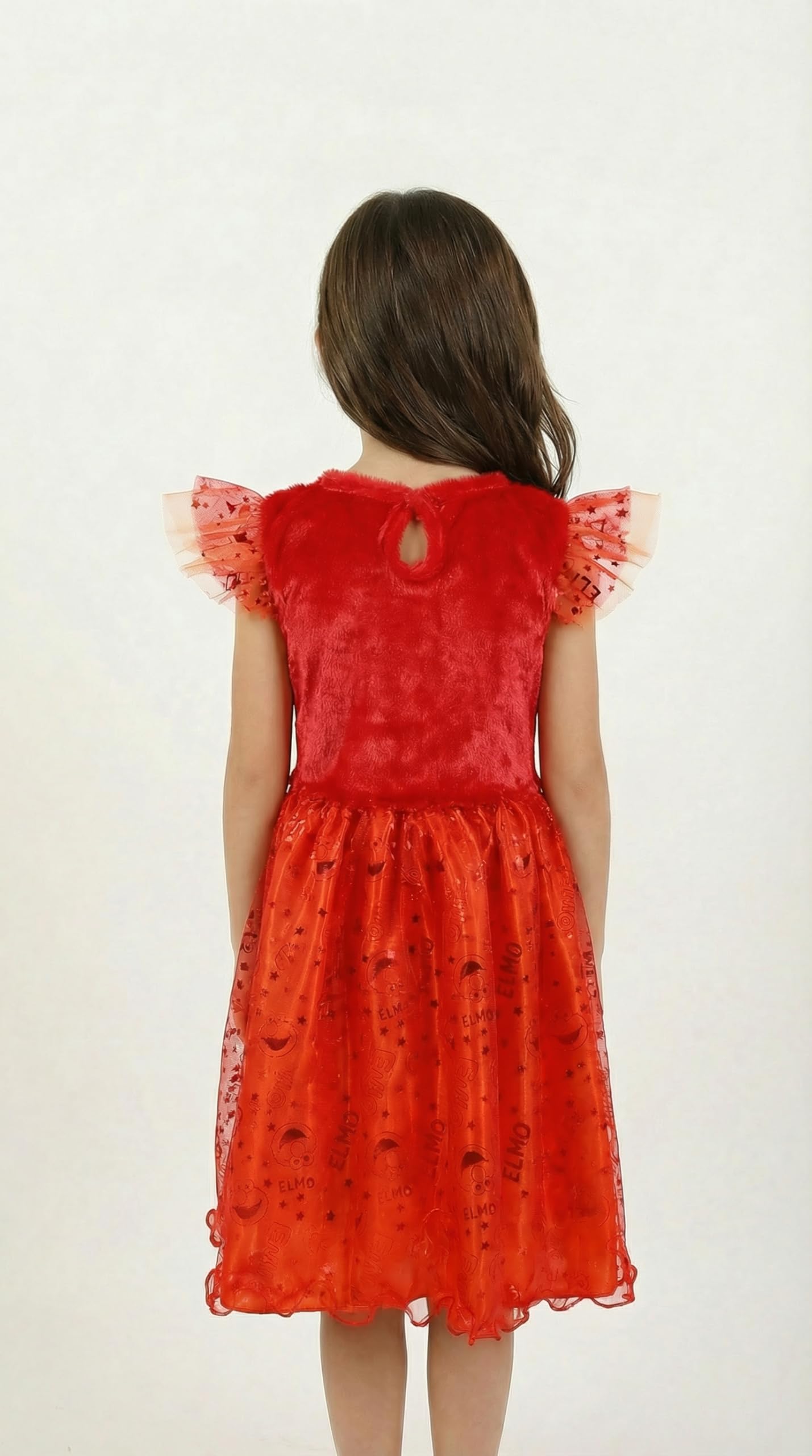 Vestito per bambine con licenza ufficiale Sesame Street Elmo | Giornata mondiale del libro, feste e travestimenti | Età 3-6 (4-6 anni)