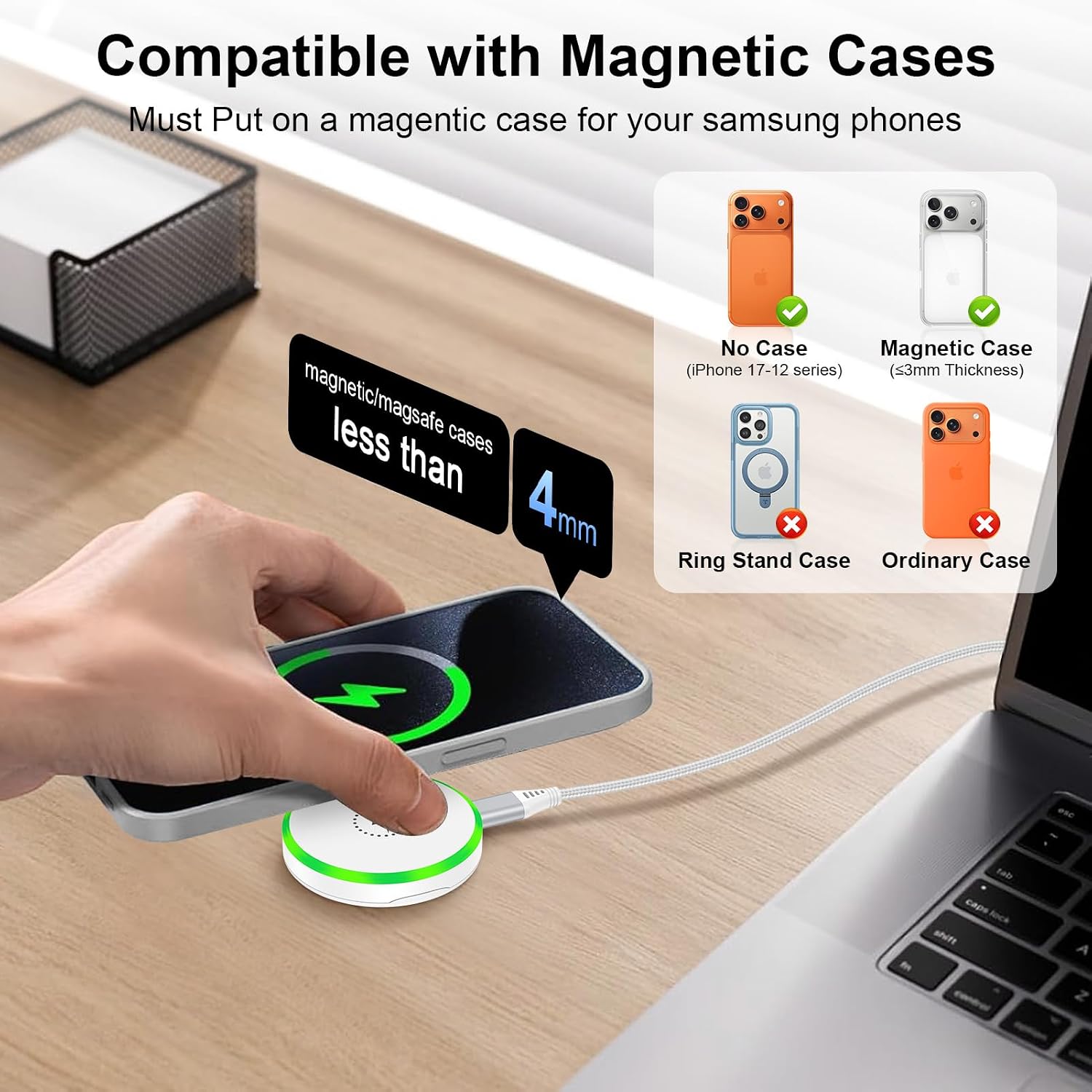 for Pixel 10 Pro XL Magnetic Wireless Charger Fast Charging Pad 2Pack 25W for Google Pixel 10 Pro Fold 10A 10 9A 9 8a 7 7a 6 5 4,Magnet Magsafe Wireless Charger Mat Android for Samsung S26 Ultra
