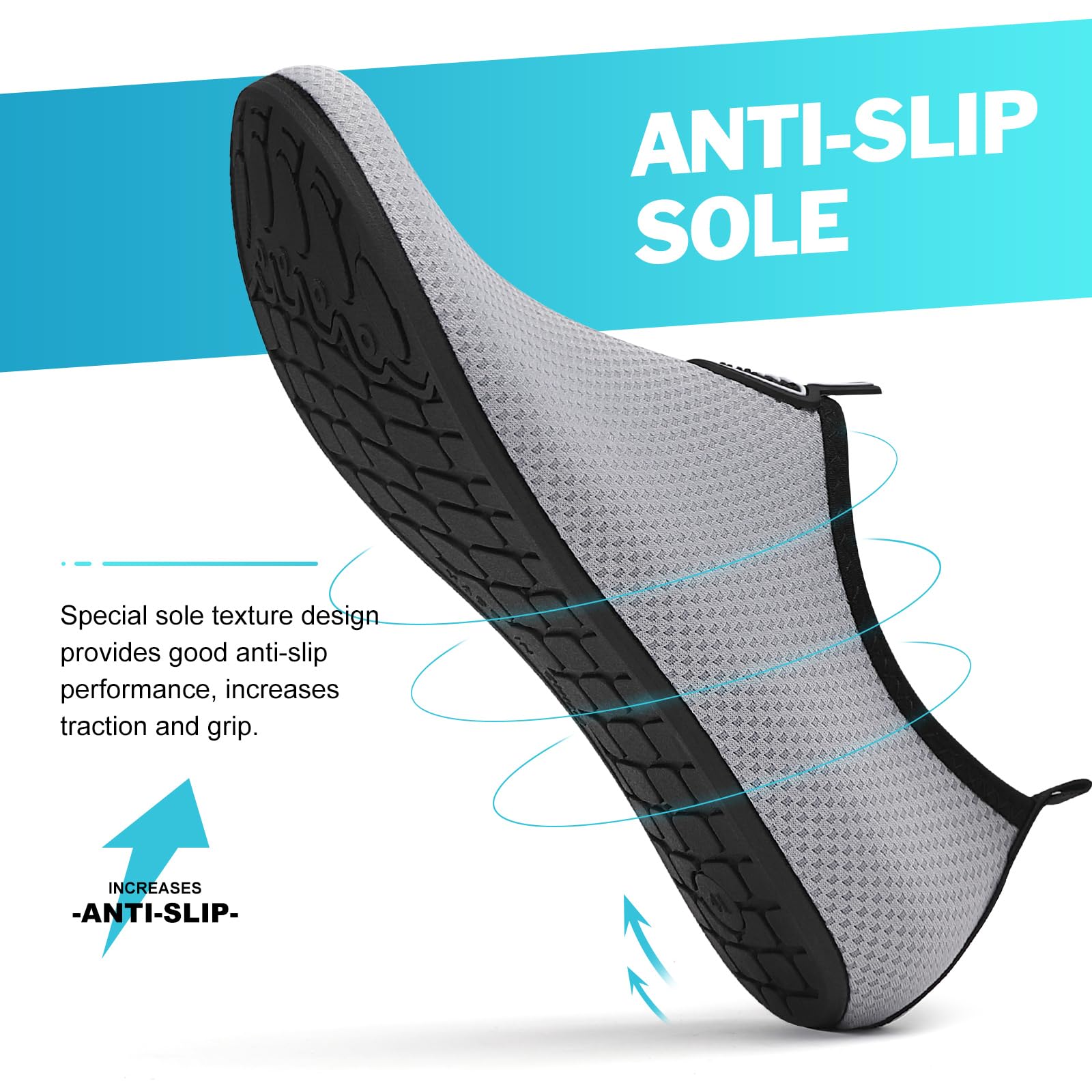RUOMU Scarpe da Scoglio Donna Uomo da Immersione Scarpette da Surf Water Shoes Barefoot per Bagno Spiaggia Mare Snorkel Yoga, Gr.34-47