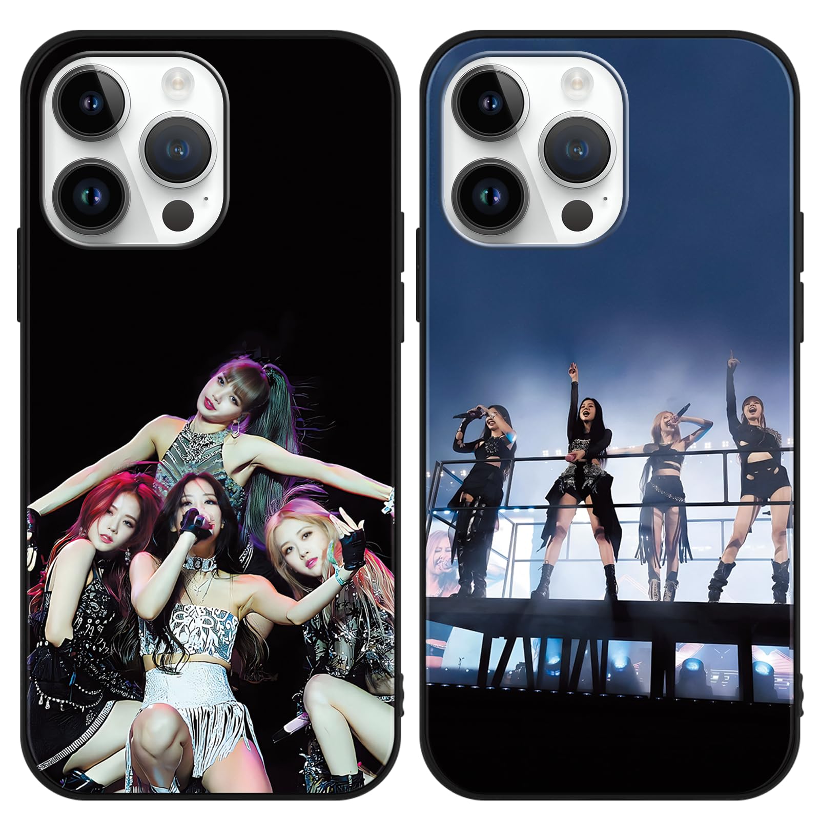 nurkorki 2 Confezioni Blackpick Character Custodia per Xiaomi Redmi 12 6.79 pollici, KPOP Gruppo di Idoli Rose Lisa Jenny Jisoo Motivo Estetica Antiurto Protezione Della Lente Case TPU Silicone Cover