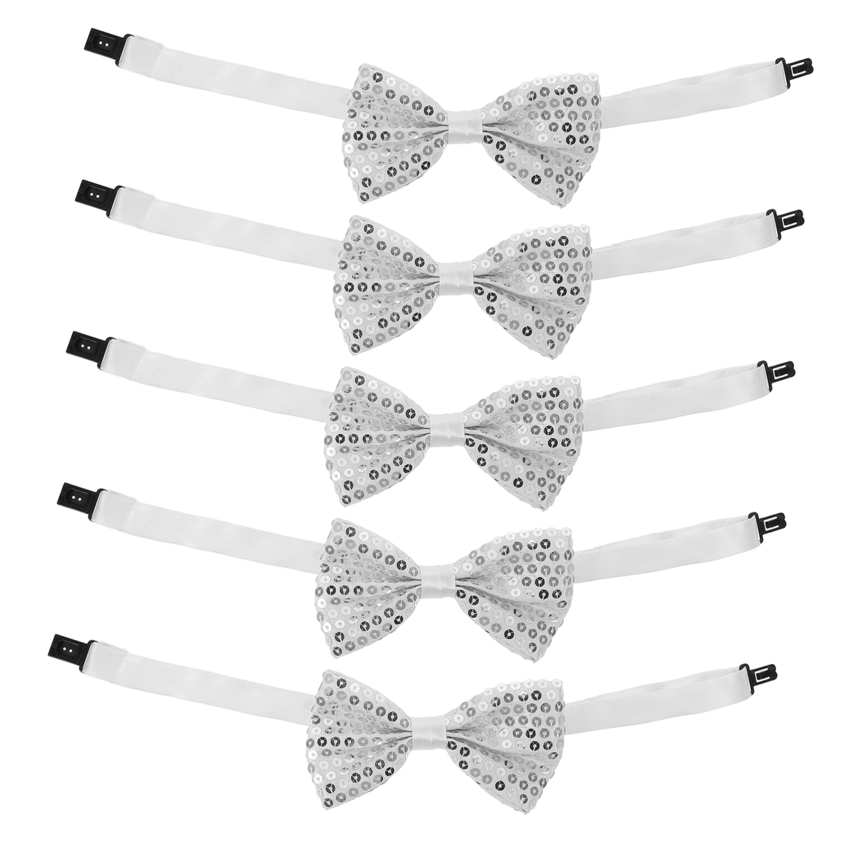 NOLITOY 5pcs Sequin Bow Ties for Boys and Girls Sparkly Sequin Bowtie for Performance Party School Events Boys Girls