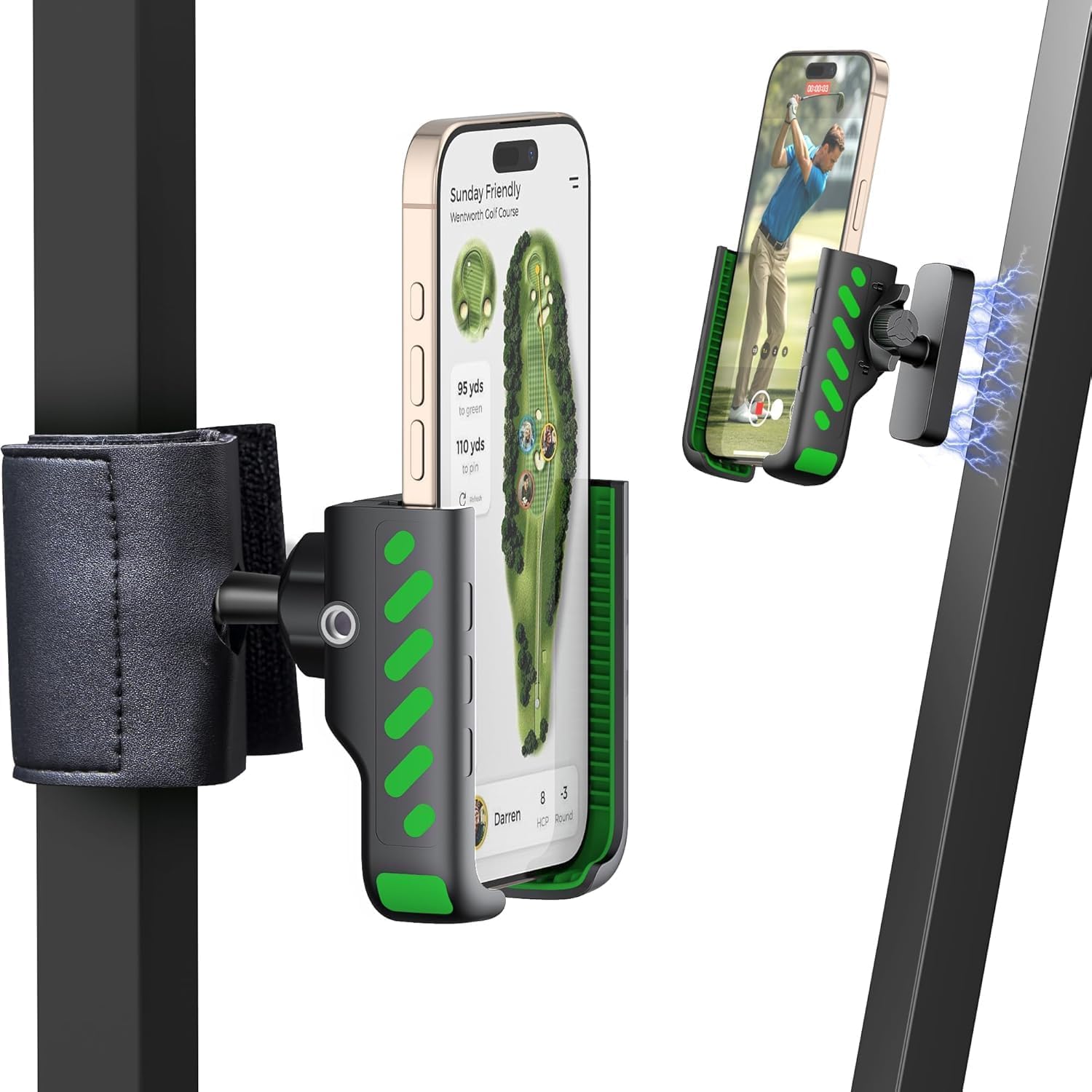 Magnetic Golf Cart Phone Holder 360 Golf Cart Accessories Gift for Men Women Fits EZGO Club Car Yamaha