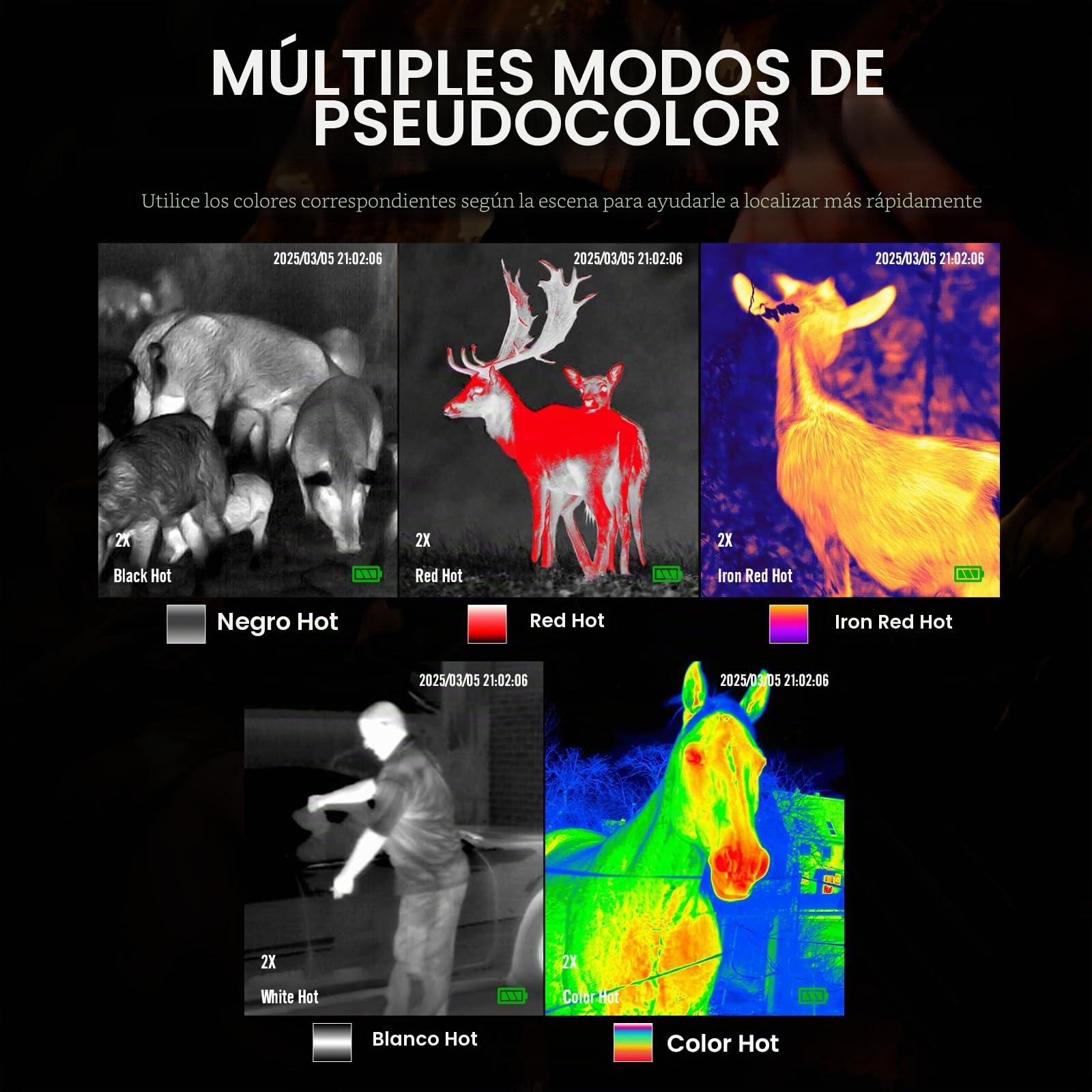 Mira Térmica X350 para Rifle de Caza, Alcance de Detección 1100m, Pantalla Micro-OLED HD 1024x768, Autonomía 10h, Óptica 35mm, WiFi y Almacenamiento Integrado 64GB