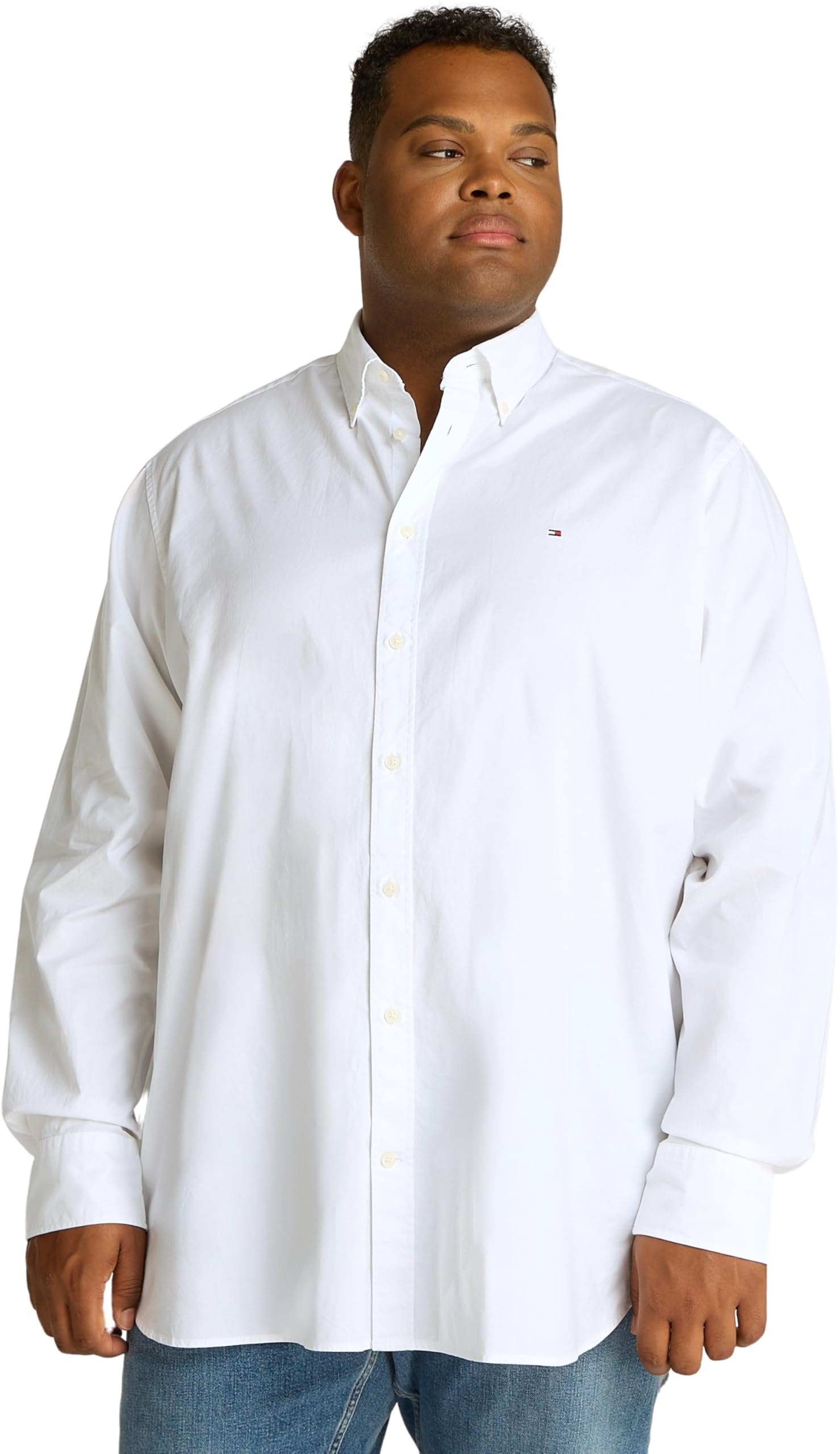 Tommy Hilfiger Men’s Regular Fit Shirt, White (White), XXL