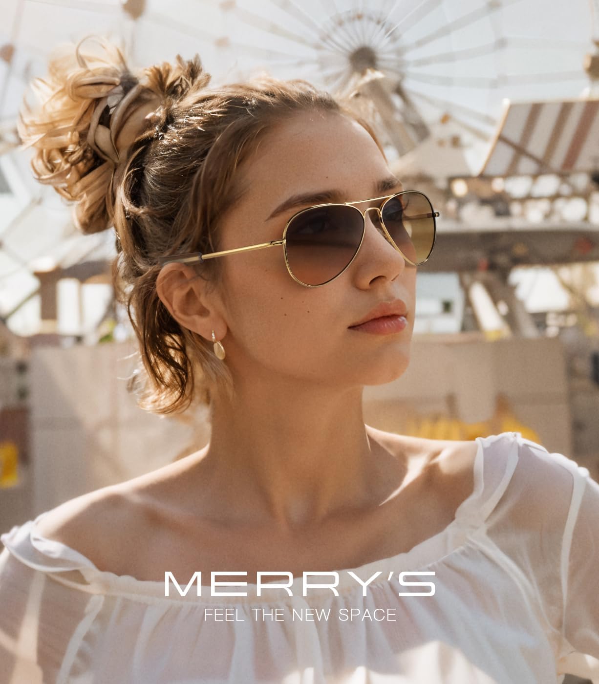 MERRY'S Classic Aviator Military Polarized Sunglasses for Men or Women S8562