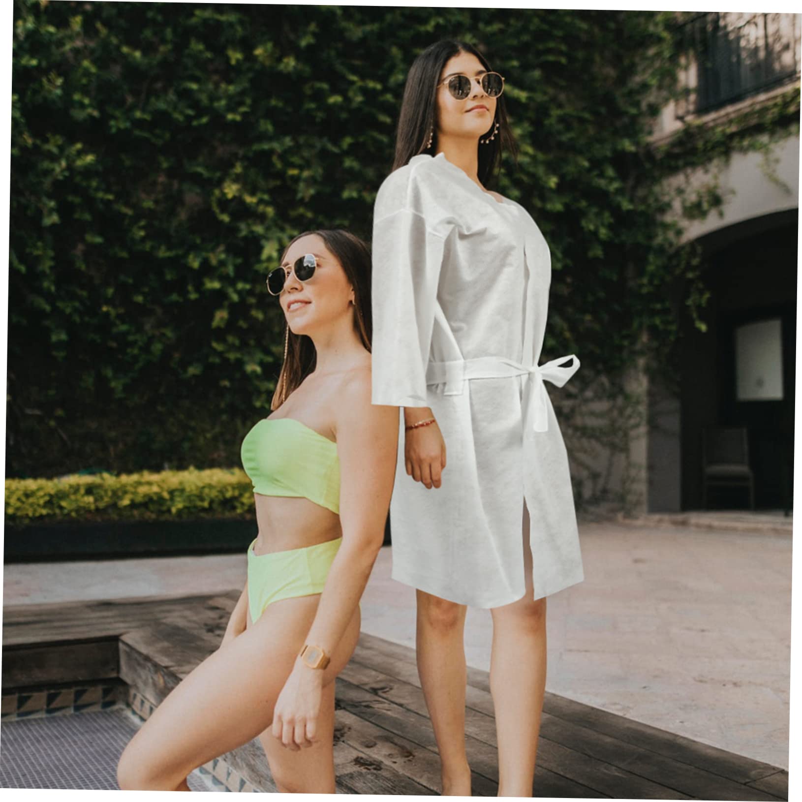 KOMBIUDA Cotton Bathrobe Thickened Home Hotel Salon Spa Use Disposable Skirt Bathing Garment