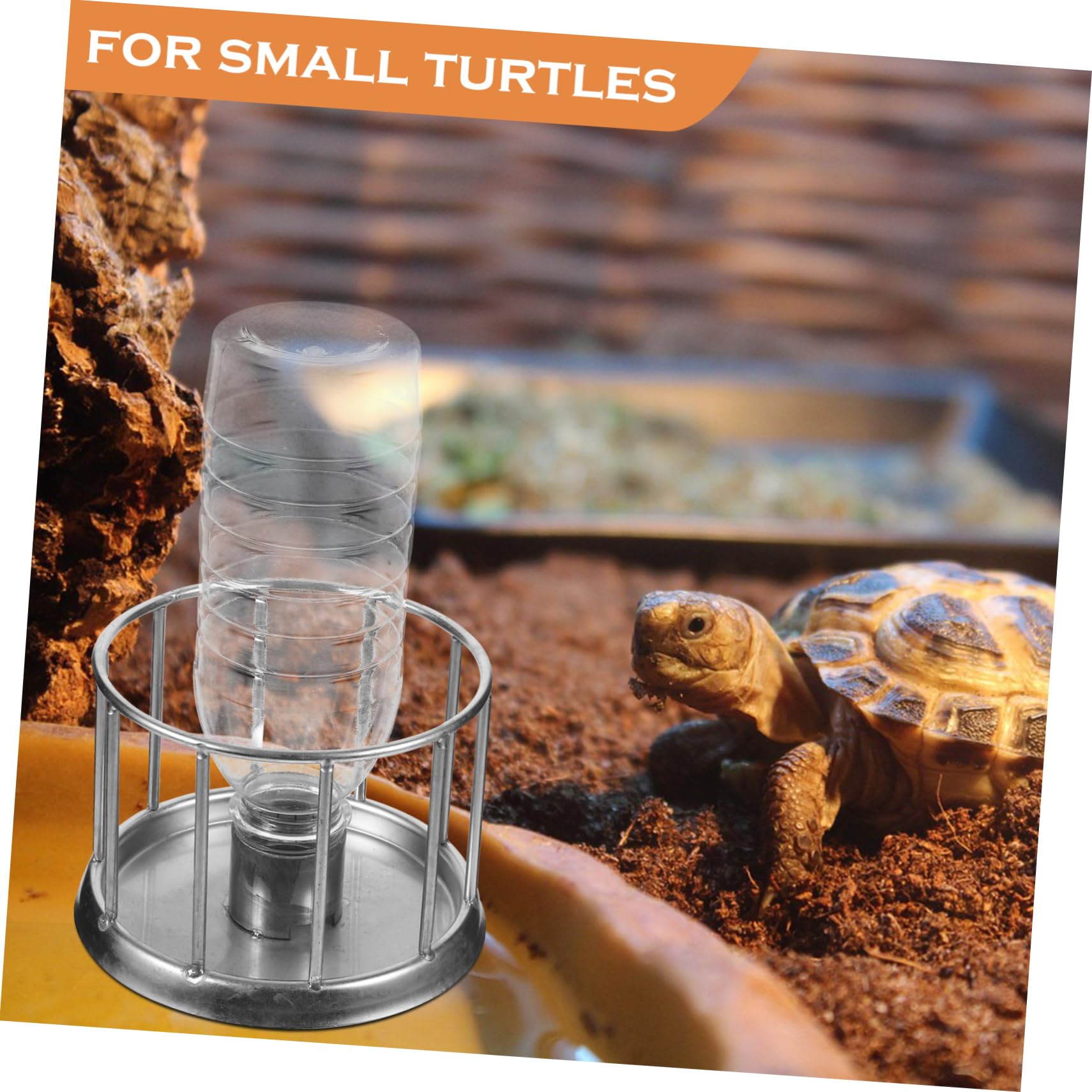 ORFOFE 3piezas Comedero para Tortugas Inoxidable Alimentador Mini para Reptiles Bañera De Agua para Tortugas y Diseño Antisalpicaduras para