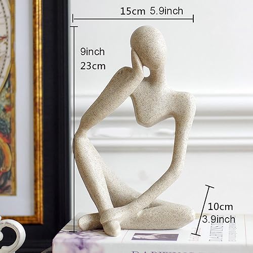 Nice purchase Estatua abstracta de pensador moderno, figura de resina de arenisca, arte tallado a mano para el hogar, oficina, estantería,