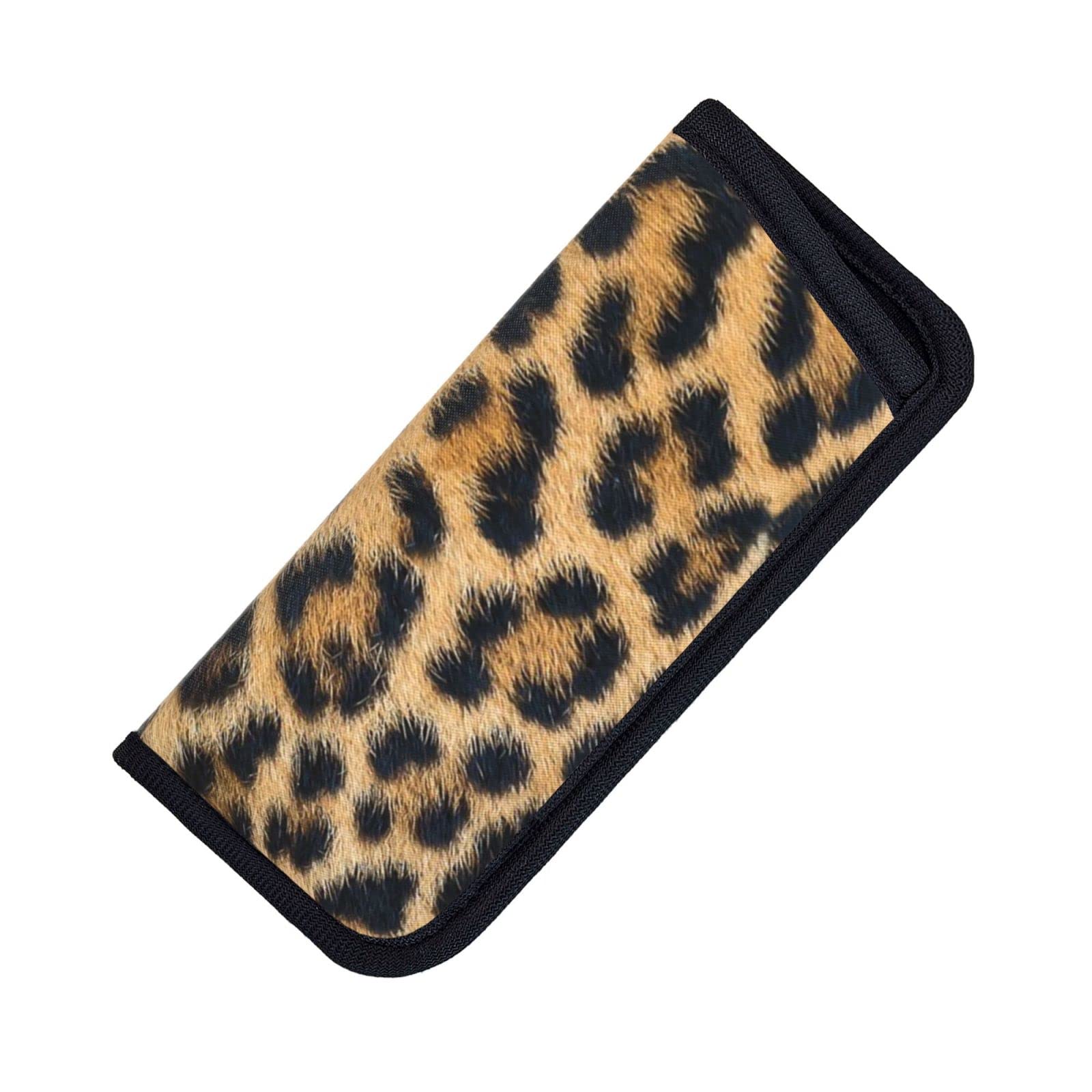 ASEELO Glasses Case Rough Leopard print Eyeglass Case Soft Eyeglasses Bag Sunglasses Case Neoprene Zipper Glasses Pouch for Women Men