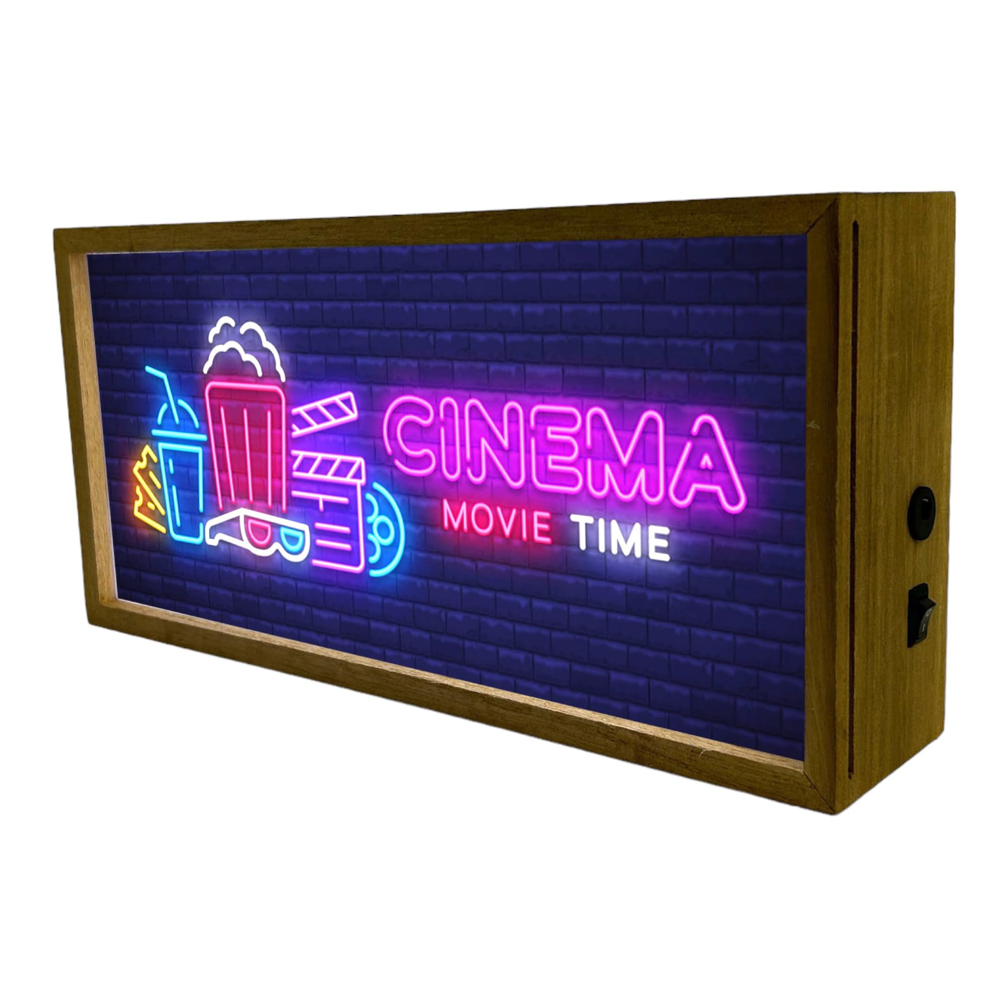 Light Box Home Cinema Movie Time, Brown, 30 cm (W) x 7 cm (L) - Image 4