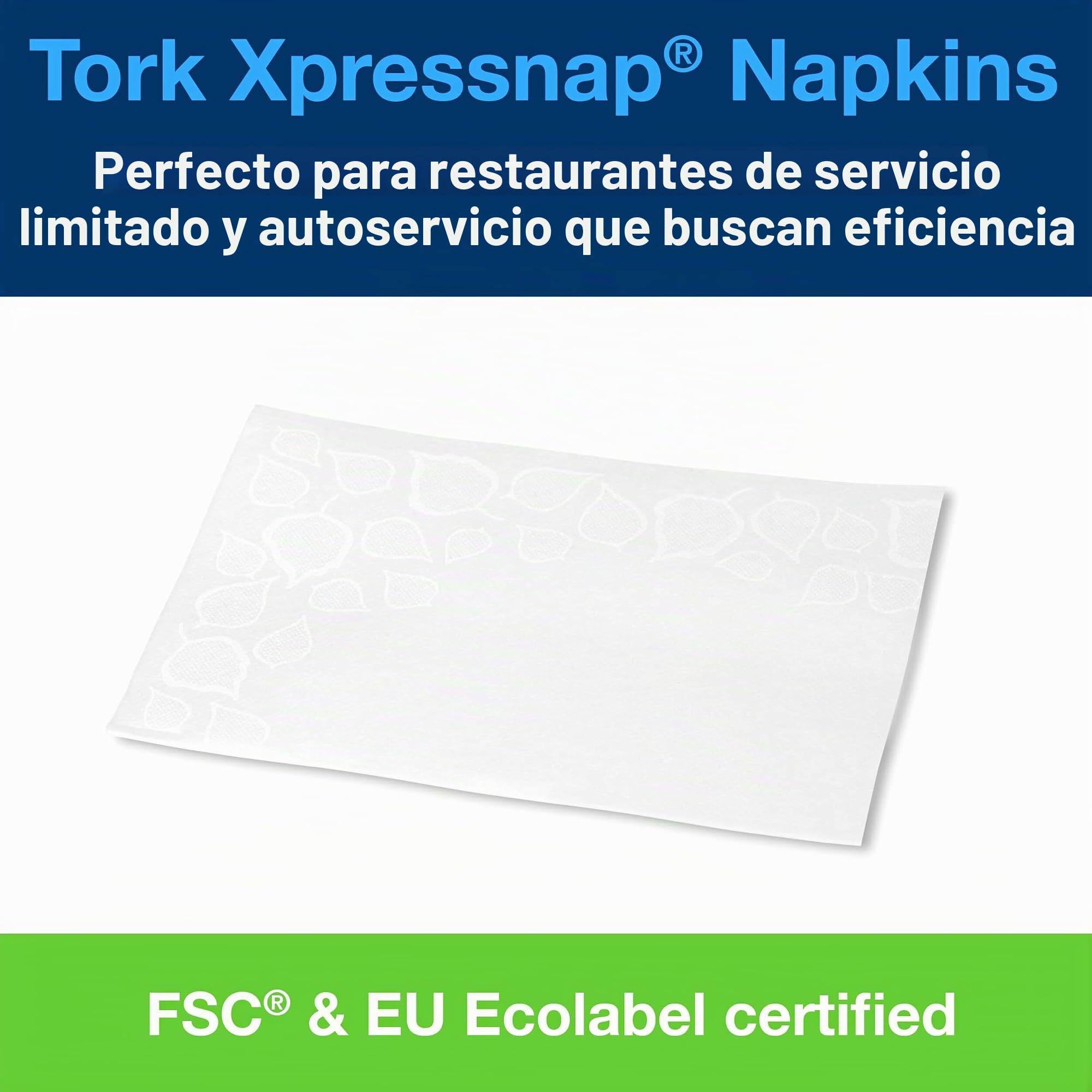 Tork Xpressnap 13670 Servilleta Extra Suave/Recambios para el servilletero sistema N4 / 8 paquetes/Blanco con diseño de hojas