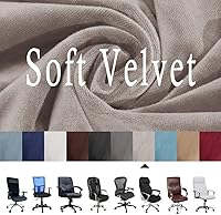 Vista 3 de ITFRO Funda para silla de oficina de 3 piezas con fundas para reposabrazos, funda de terciopelo para silla de escritorio de computadora