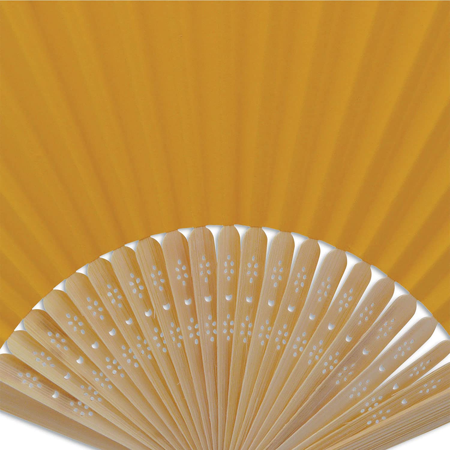 OLILLY - 50 Orange Paper and Bamboo Fans for Guests - Wedding, Party, Outdoor Event... (Orange, 50 Fans), 50 Eventails - Image 2