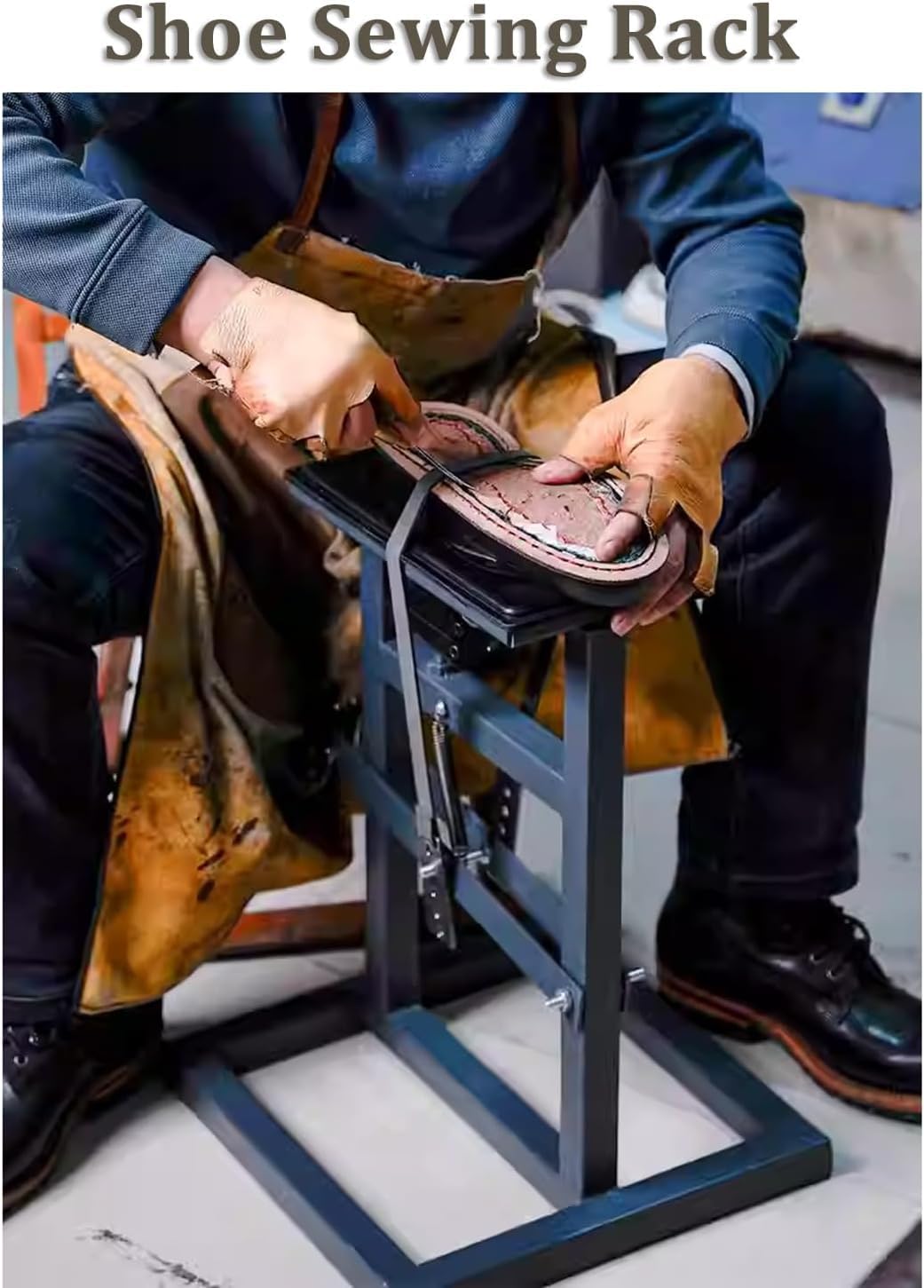 Morsetto per Cucire Scarpe, Ideale per la Realizzazione e la Riparazione di Calzature Fatte a Mano, Strumento Artigianale in Metallo Resistente per Uso Fai-da-Te e Professionale.