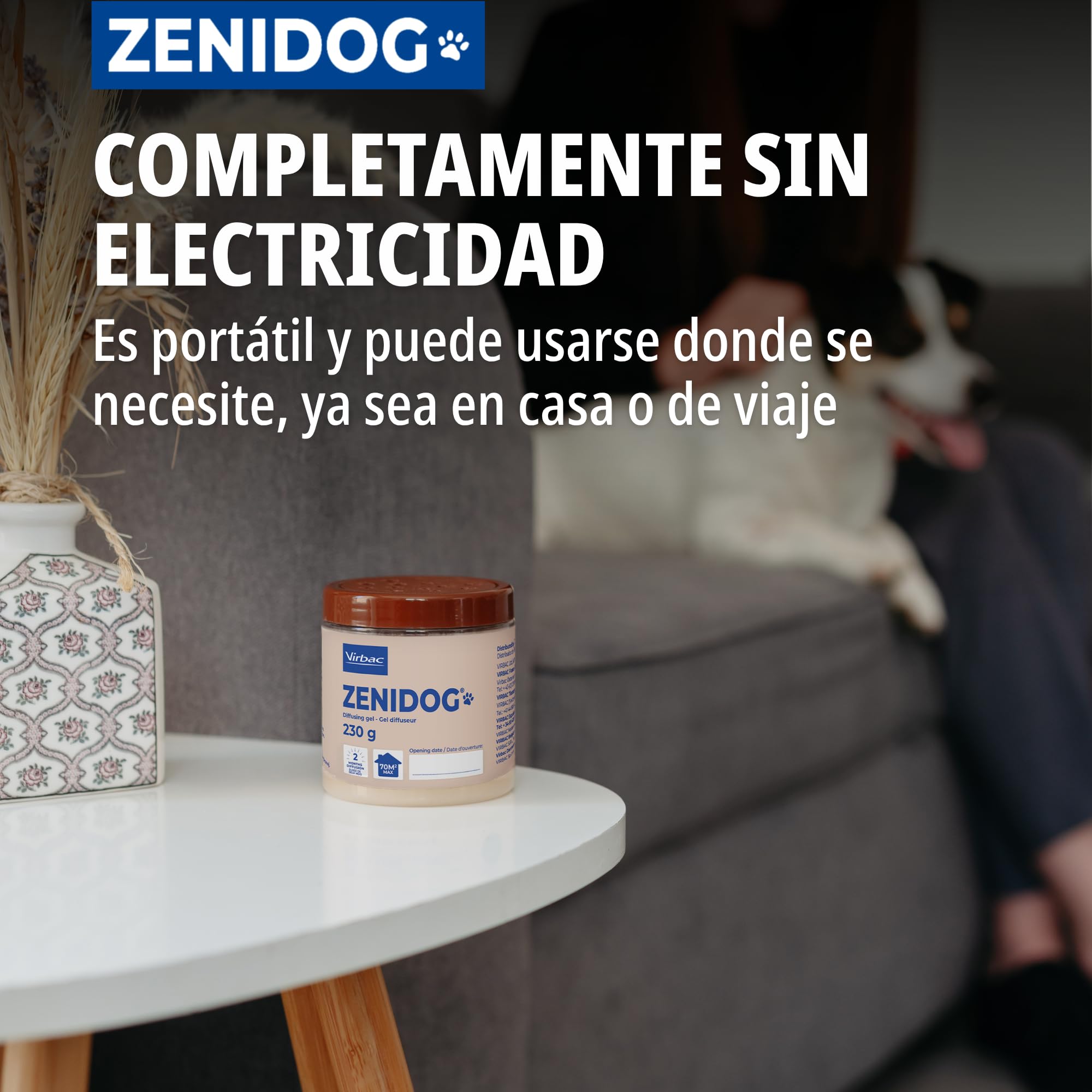 Virbac Zenidog Difusor Feromonas Gel Perros - Antiestrés sin Electricidad - Dura 2 Meses - 230g