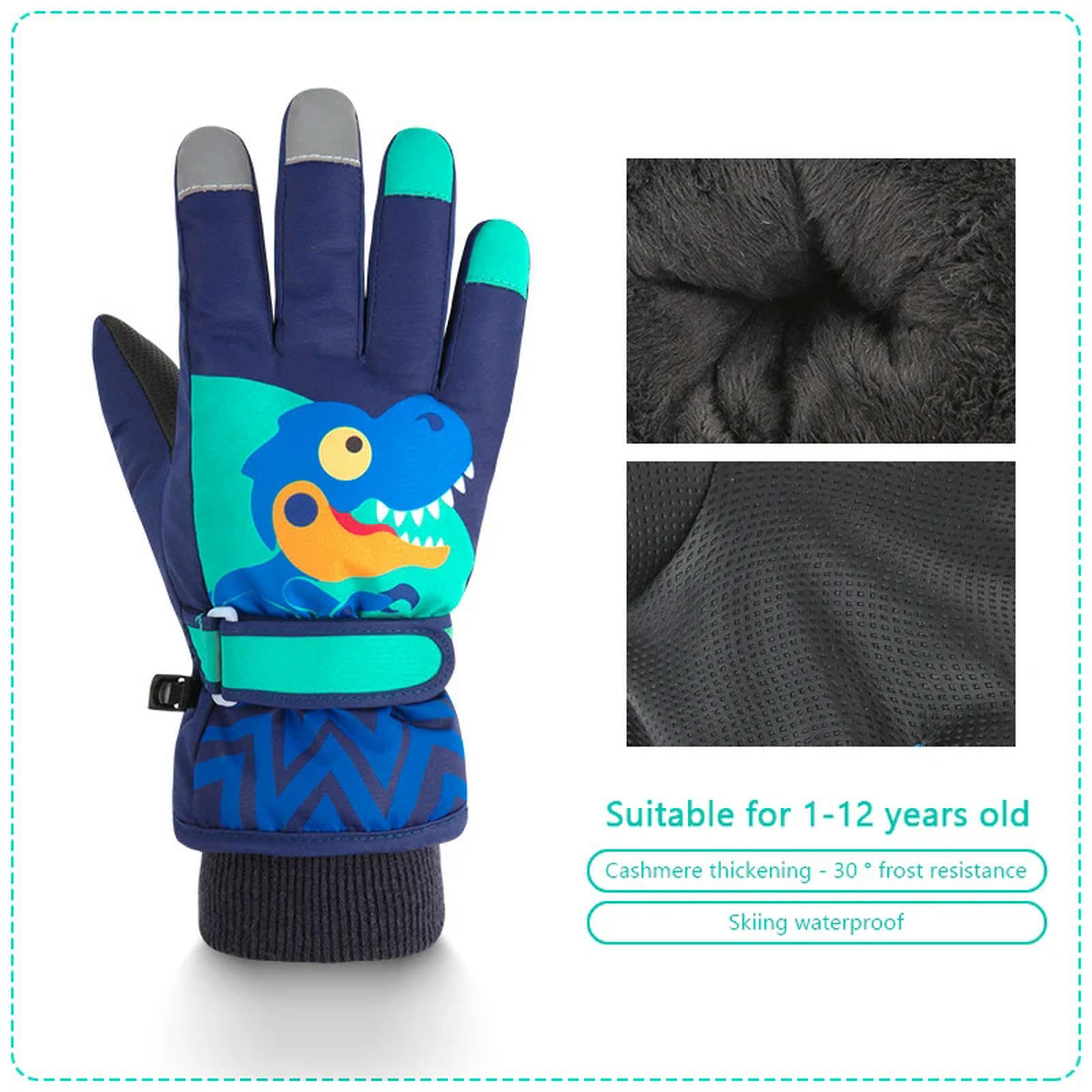 Guantes de Chico Chica Guantes De Esquí De Invierno para Niños para Mantenerse Calientes Y Guantes De Terciopelo