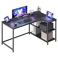 VASAGLE Scrivania Angolare a L, Scrivania Gaming per Computer con Scaffale Reversibile