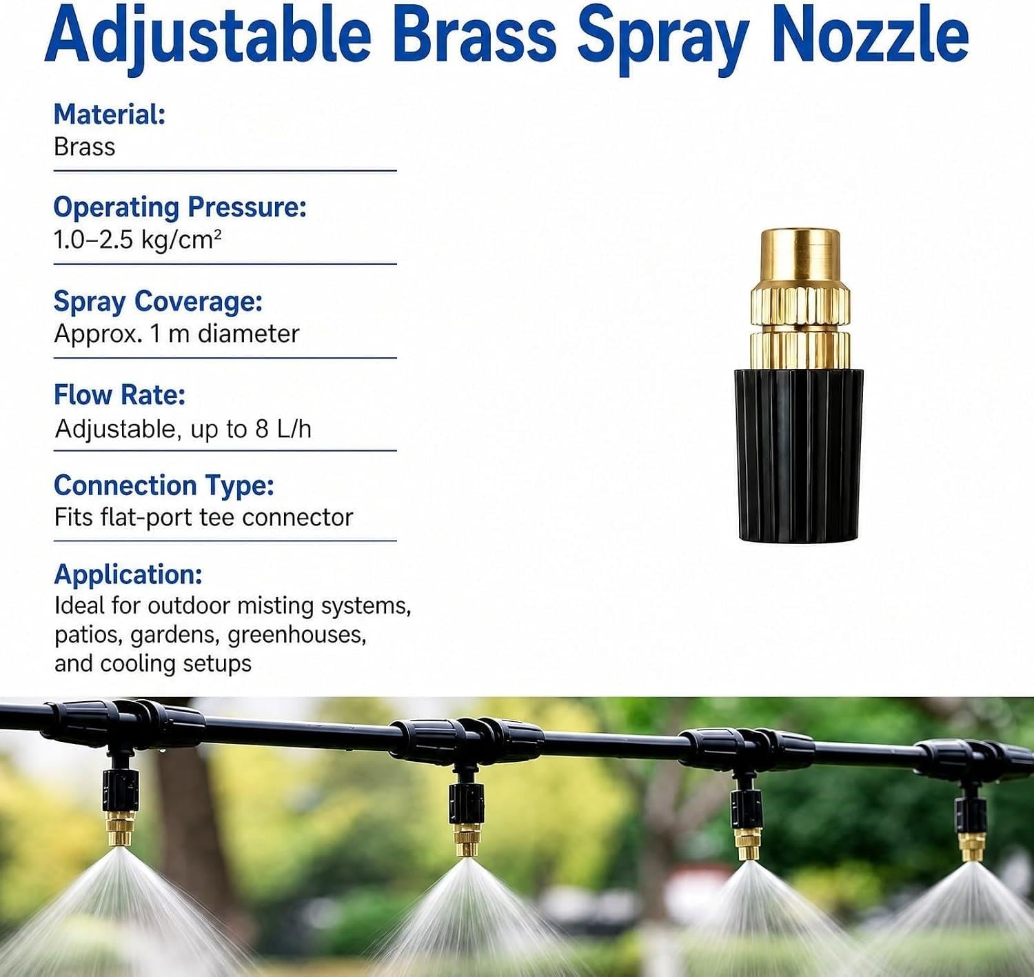 Sistema Irrigazione a Risparmio Idrico 100 90 80 60 50 30 20 10 M Patio Gazebo Cortile Signori, Kit di raffreddamento senza strumento per tetto/balcone/serra(L 40m(131ft))