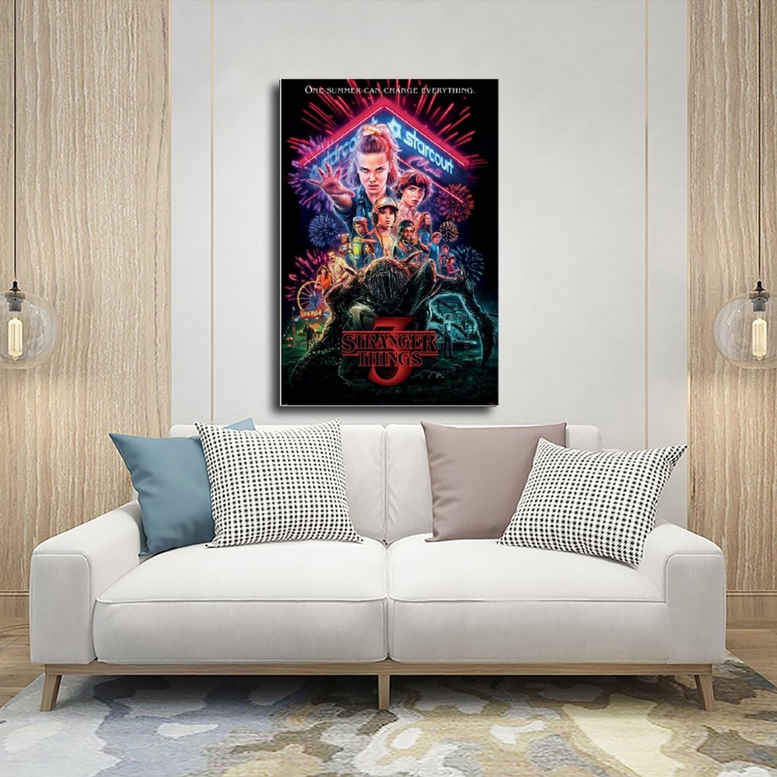 Poster Toile Stranger Things Saison 5 - 30 X 45 Cm, Style Rétro - Décoration Murale Salon, Chambre
