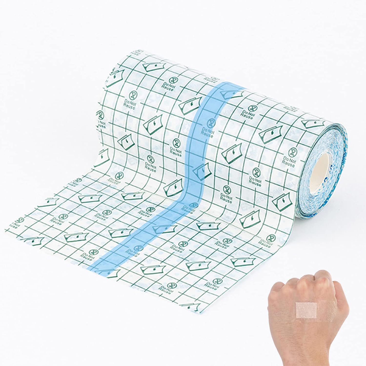 Vendaje Transparente Impermeable Médico Fijo Heridas Yeso Antialérgico Primeros Auxilios, Vendajes Adhesivos Elásticos Cuidado Posterior Tatuajes (10cmx10m)
