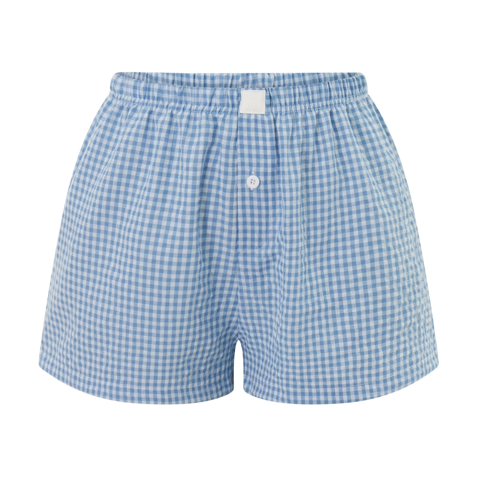 Womens Y2k Cute Plaid Striped Print Pajama Boxer Shorts Gingham Lounge PJ Bottoms Shorts Checkered Sleep Shorts