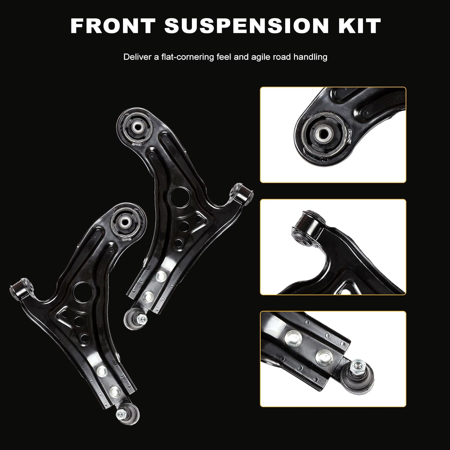 ASAPE 8 Pcs Front Lower Control Arm w/Ball Joint Inner Outer Tie Rod End Sway Bar Link Suspension Kit for Chevrolet Aveo 2004-2011,for Pontiac G3 2009-2010,for Pontiac Wave 2005-2008