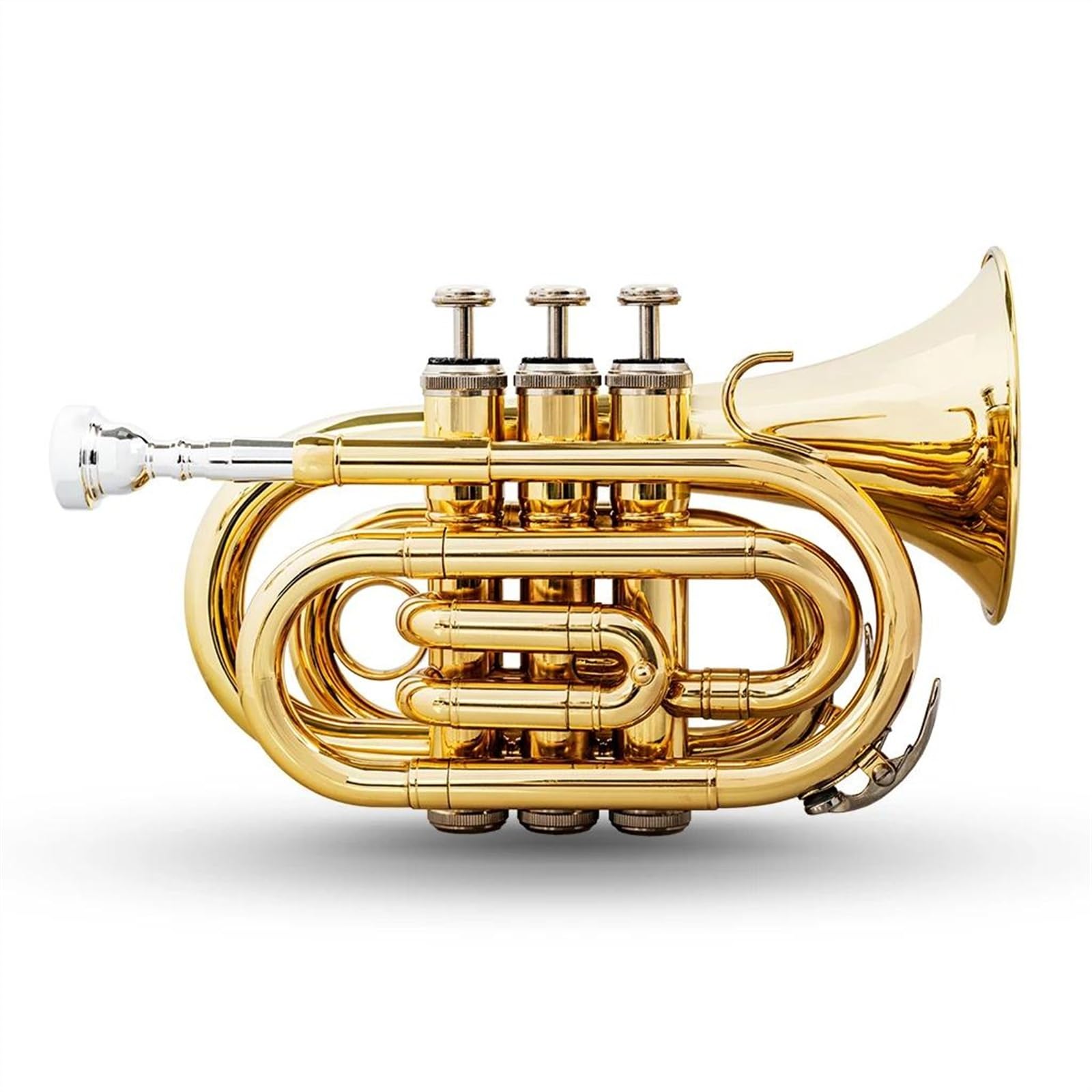 Trąbki Profesjonalna Kieszonkowa Trąbka B-Flat Brass Instrument Rękawica Twardy Futerał Stal Nierdzewna