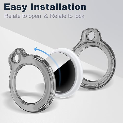 Miniatura 131 de Funda para AirTag con llavero, a prueba de golpes y antiarañazos, accesorios para localizadores GPS, para bolsos y maletas, transparente F5-Clear