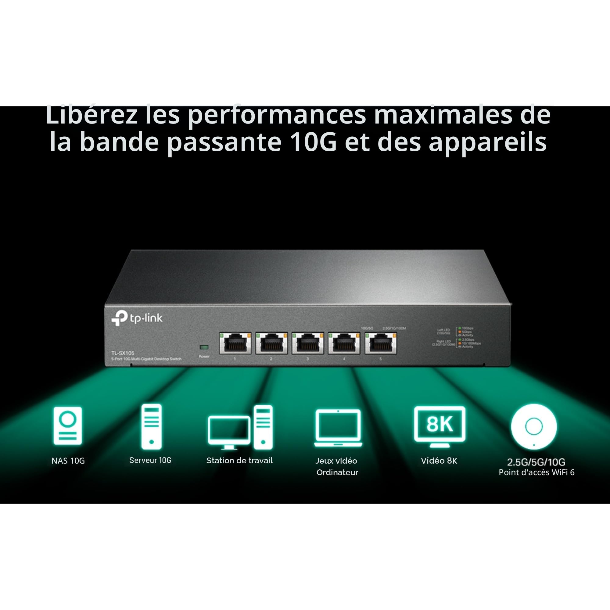 TP-Link Omada TL-SX105 Switch 5 Ports 10G de Bureau/rackable