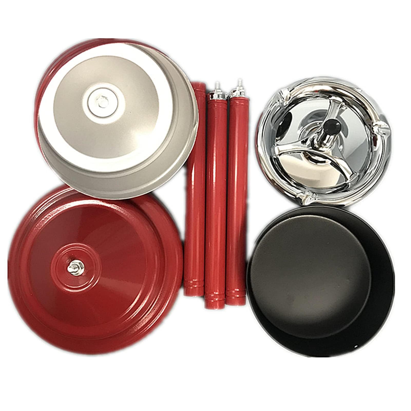 Generico Posacenere da Terra, in Acciaio Inox Antivento, con Base Appesantita, Adatto Sia per Interni Che per Esterni, Facile da Pulire (White)
