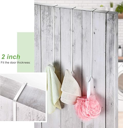 Miniatura 3 de Hotop Ganchos de corona de 15 pulgadas para puertas delanteras, ganchos de acero para colgar la ropa, toallas, ganchos para colgar sobre la puerta,