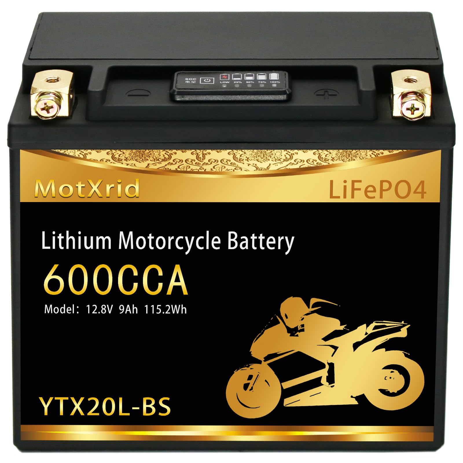 Photo 1 of MotXrid YTX20L-BS 12.8V 9AH 600A lithium LiFePO4 Powersport Start Motorcycle Battery, Fits for ATV, Lawn Mower,Jet Ski, UTV,PWC,Scooter, Tractor,Snowmobile,Quad, Smart BMS,5X Life than Lead-Acid