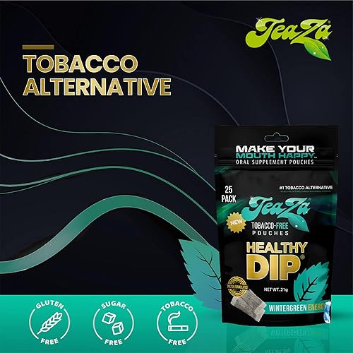 Vista 48 de Teaza Bolsas energéticas a base de hierbas, para masticar tabaco, alternativa sin nicotina, tabaco alternativo y inmersión saludable, sabor tropical