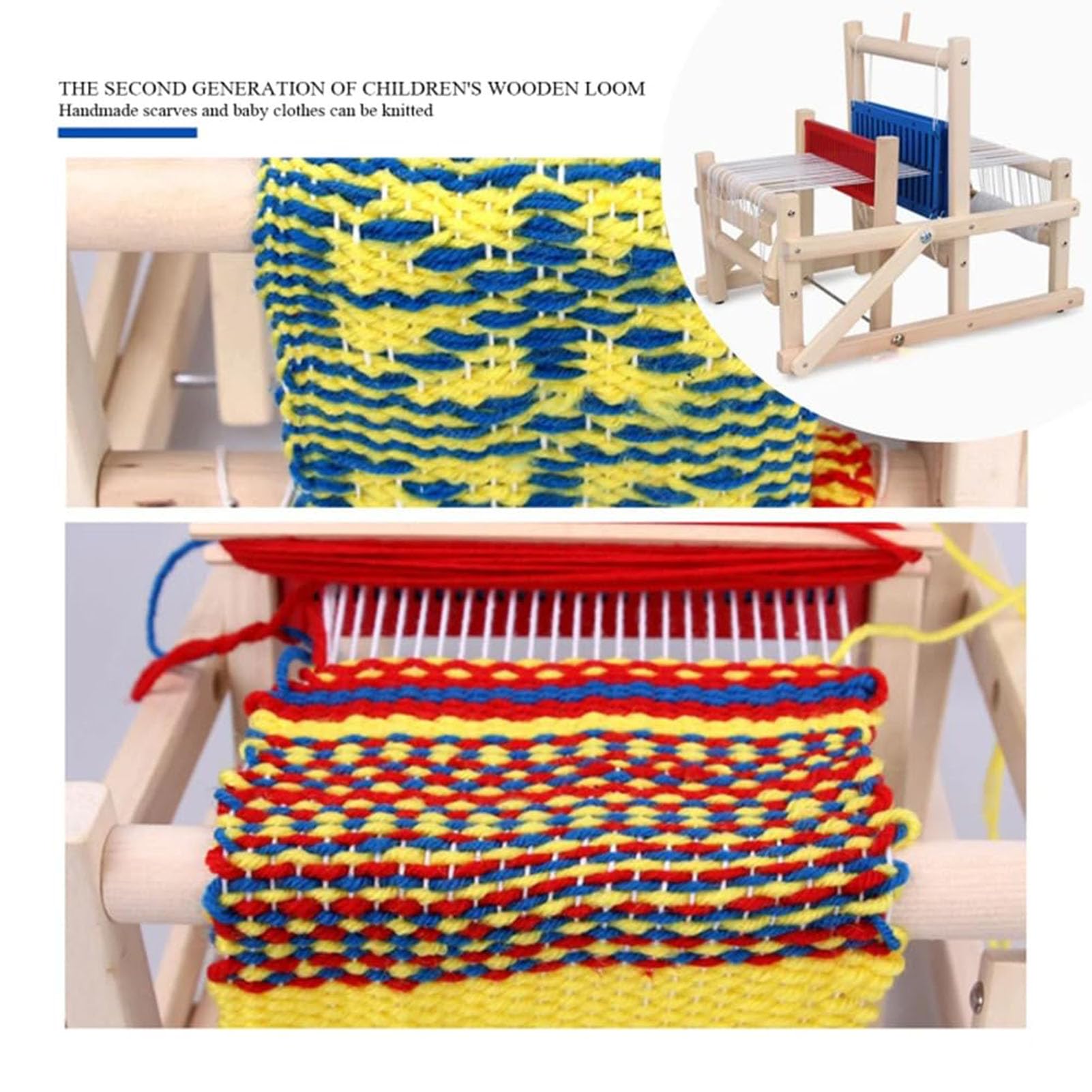 Kit telaio per tessitura in legno, macchina per tessitura a mano, telaio per tessitura multi-artigianato pieghevole, kit per tessitura a mano a maglia per bambini, adulti, principianti e amatori.